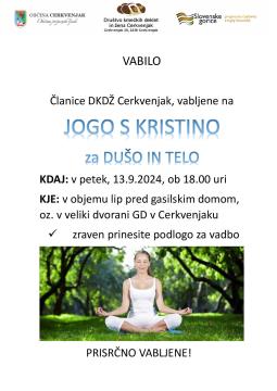 Joga s Kristino - vabilo